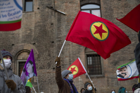 Presidio per la libertà per Ocalan e per il popolo del Rojava - © Michele Lapini