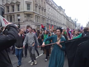 Manifestanti in Piccadilly