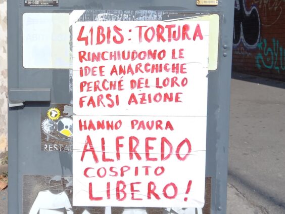 "41bis = tortura, Alfredo Cospito libero"